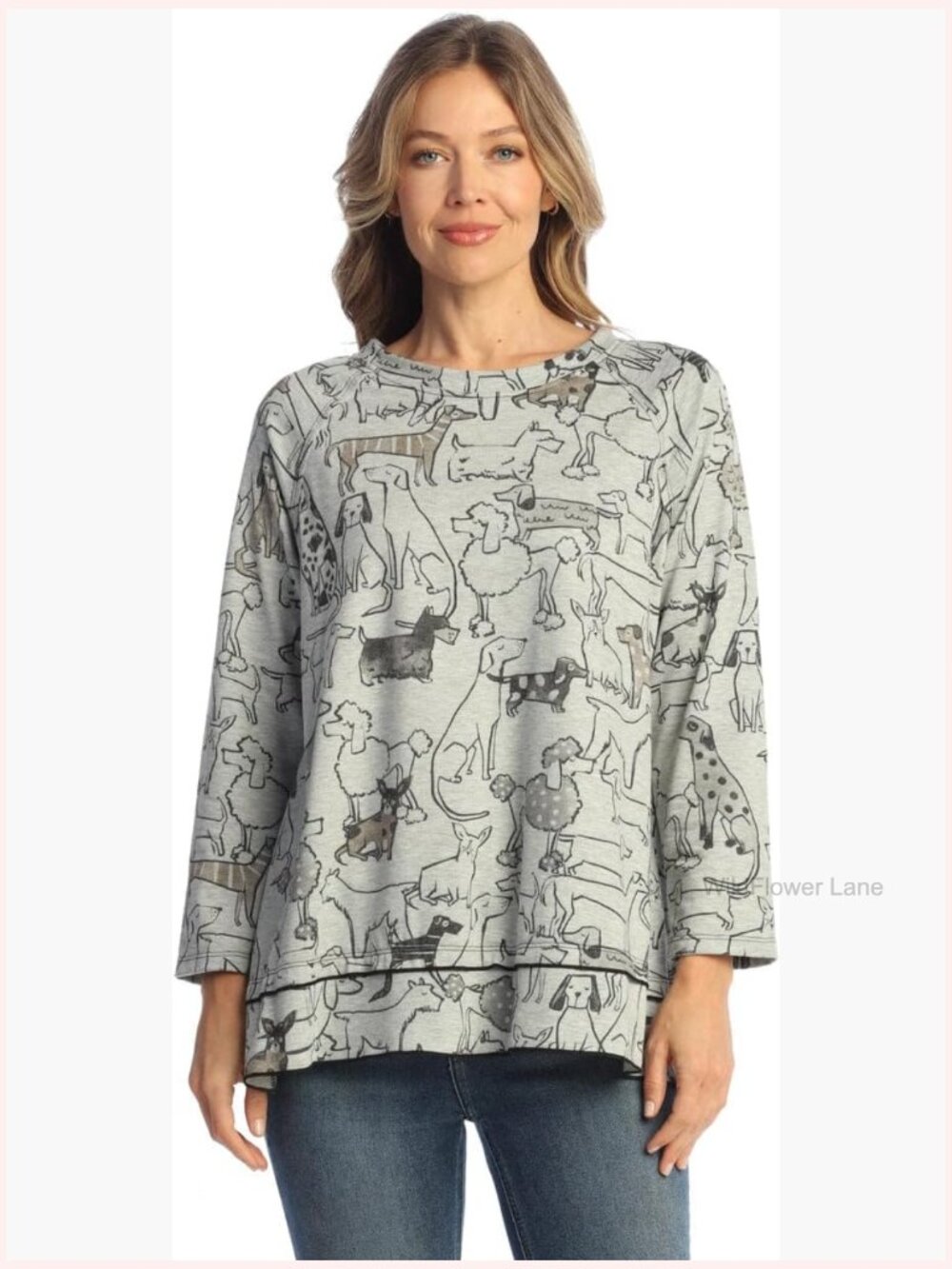 Women's Fleece Raglan Sleeve Top with Fun Print